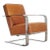 Ralph Lauren Modern Penthouse Chrome and Leather Lounge Chair For Sale