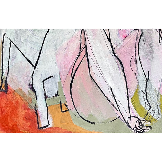 Linear Minimal Nude - In Blush Pink - Contemporary Painting For Sale - Image 4 of 5