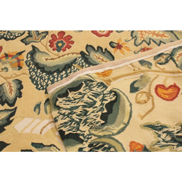 2010s Rug & Kilim's 18th Century Tudor Design Inspired Cream Floral Runner For Sale - Image 5 of 5