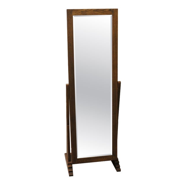 Vintage Cheval Mirror in Oak, 1930 For Sale