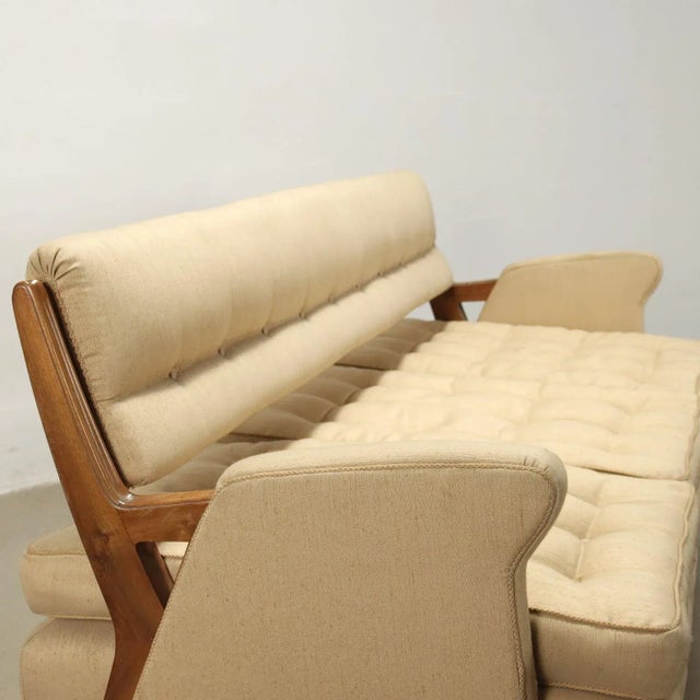 Vintage Three-Seater Sofa in Wood, 1950s For Sale - Image 3 of 12