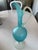 Turquoise and White Sandblasted Glass Carafe, 1970s For Sale - Image 9 of 18