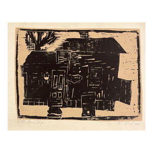 1930 Little Green Shop Woodblock by Black
