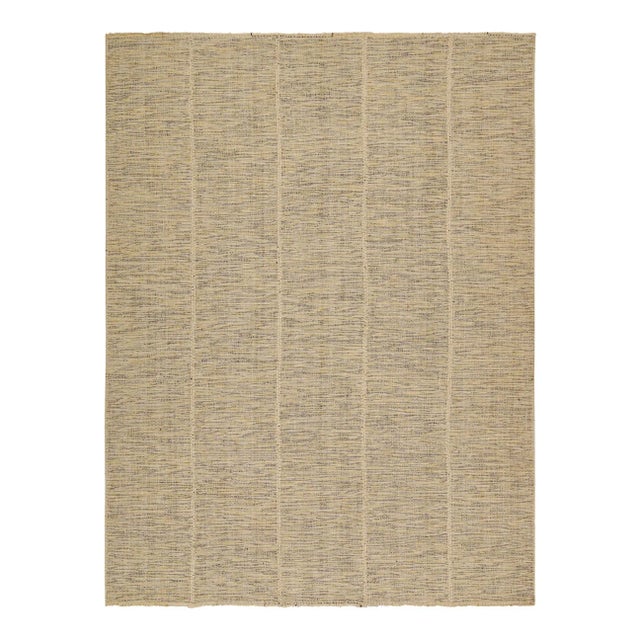 Beige 2010s Rug & Kilim’s Contemporary Kilim Rug in Beige With Black and Yellow Accents For Sale - Image 8 of 8