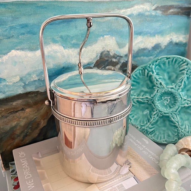 Traditional Mid 20th Century Italian Silverplate Swing Arm Ice Bucket by Macabo For Sale - Image 3 of 8