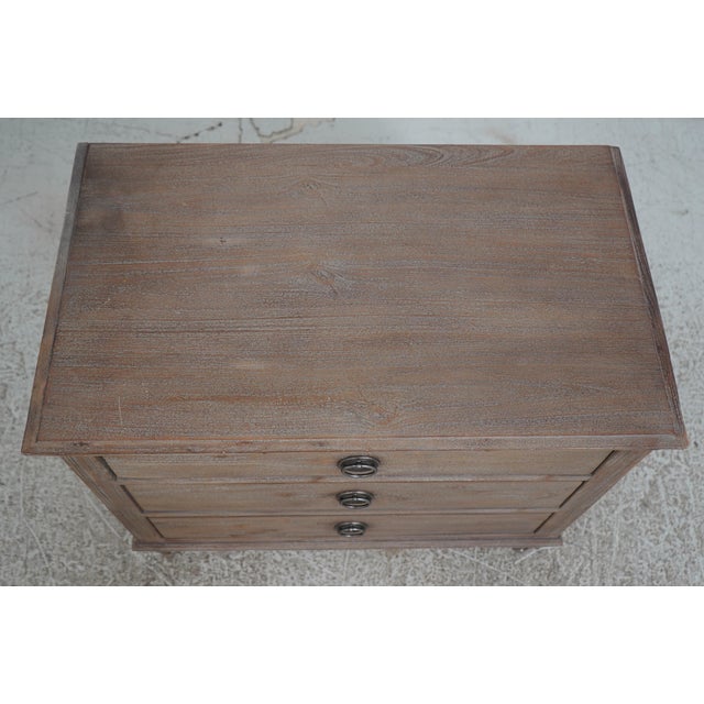 2010s Pair Restoration Hardware Weathered Wood Rustic Nightstands For Sale - Image 5 of 12