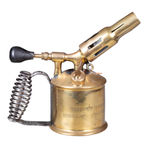 Antique Brass Three Crown's Plumber's Blowtorch c.1900, Made in Sweden