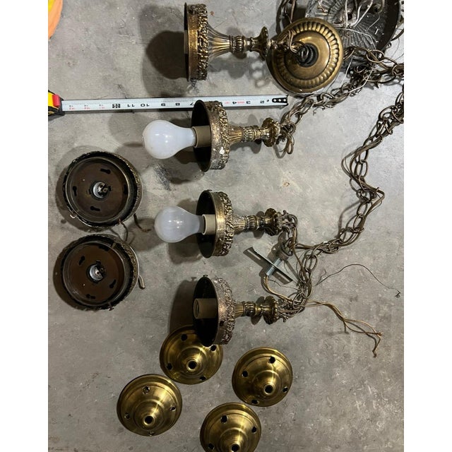 Mid-Century Modern Vintage Pendant Lights- Needs Restoration - a Pair For Sale - Image 3 of 10
