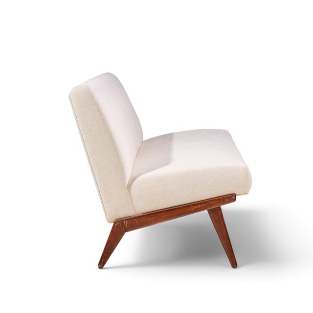 Brown Jens Risom for Knoll Mid Century Walnut Settee Sofa For Sale - Image 8 of 9