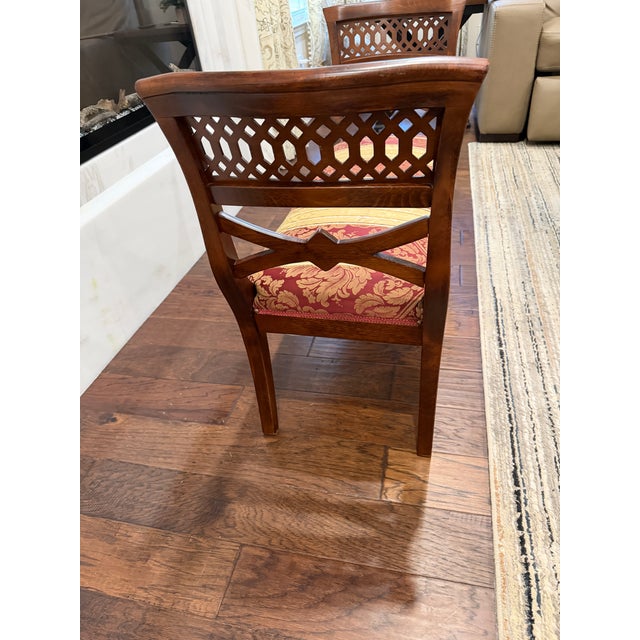 1960s Vintage Mahogany Chippendale Pierced Lattice Window Bench For Sale - Image 5 of 7