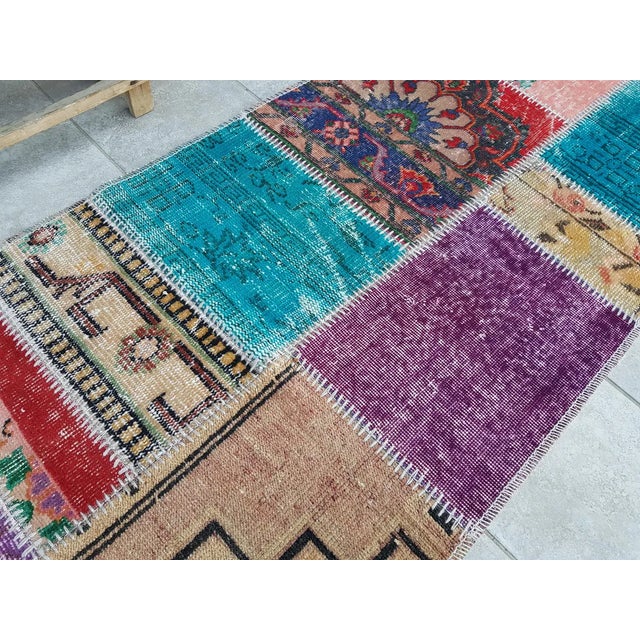 1960s Vintage Turkish Oushak Runner Neutral Cotton Wool For Sale - Image 5 of 10