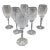 Star Pattern Crystal Wine Glasses Antique Deep Cut -Set of 6 For Sale
