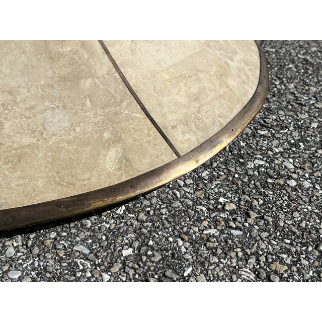 Metal 1980s Tessellated Stone & Brass Dining Table Manor of Maitland Smith For Sale - Image 7 of 12