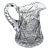 American Brilliant Period Cut Glass Water Pitcher Pinwheel Pattern For Sale