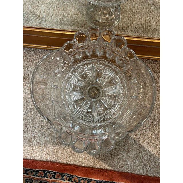 Glass Antique Eapg Thompson Glass Works Footed Compote, Bowtie Pattern For Sale - Image 7 of 8