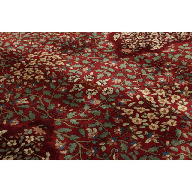 Textile Oversized Antique Tetex Hooked Rug, Red With Floral Patterns - Rug & Kilim For Sale - Image 7 of 9