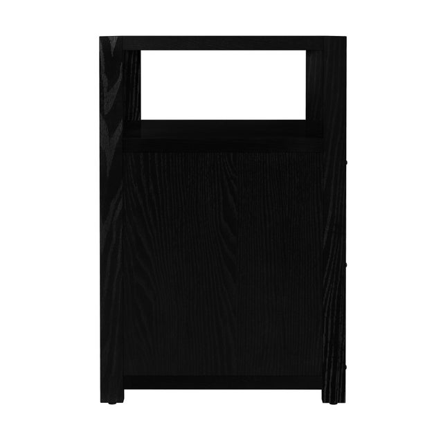 2020s Lark 21 in. W Wood 2 Drawer Nightstand with Open Storage Shelf, Washed Black For Sale - Image 5 of 8