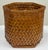 Vintage angular woven wicker basket framed in solid bamboo with striking herringbone pattern to frame. Top and bottom...