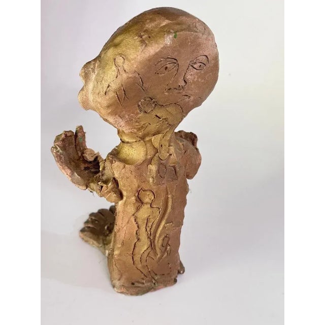 Art Deco Terracotta Sculpture in Brown Color, France, 1990s For Sale - Image 10 of 12