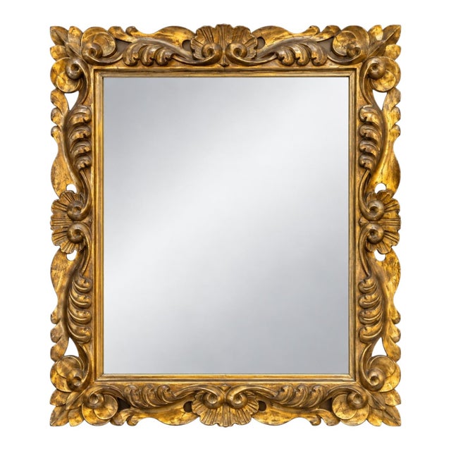 Wood Pair Mirrors - 19th Century French Rococo Revival Carved Giltwood For Sale - Image 7 of 7