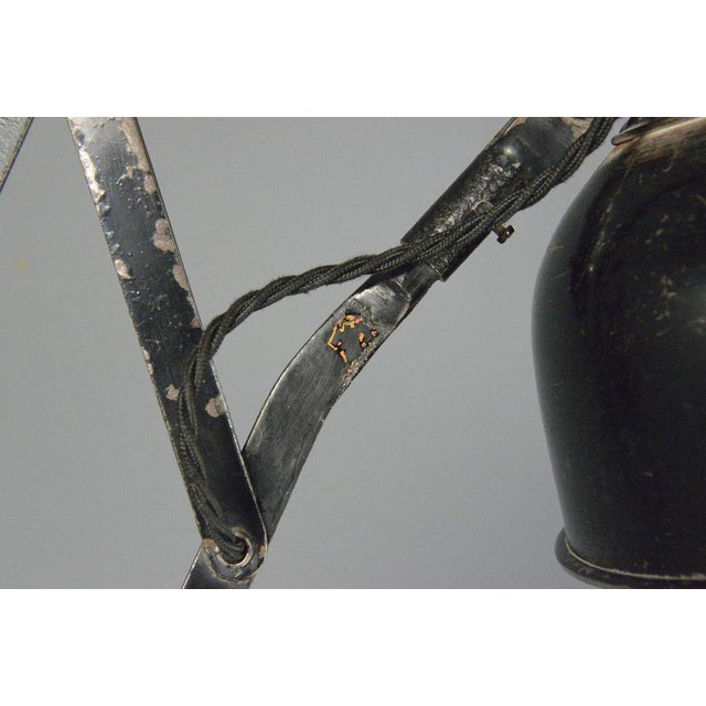 Gold Industrial Scissor Lamp by Pehawe, 1930s For Sale - Image 8 of 17