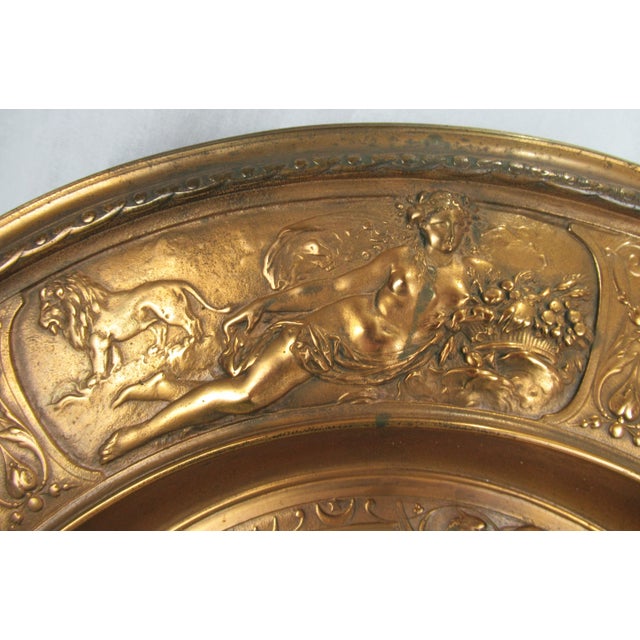 Copper Antique Large Copper Finish Zodiac Charger Wall Hanger Foundry Stamp For Sale - Image 8 of 11