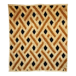 Vintage Tribal Kuba Raffia Grass Textile Fabric For Sale