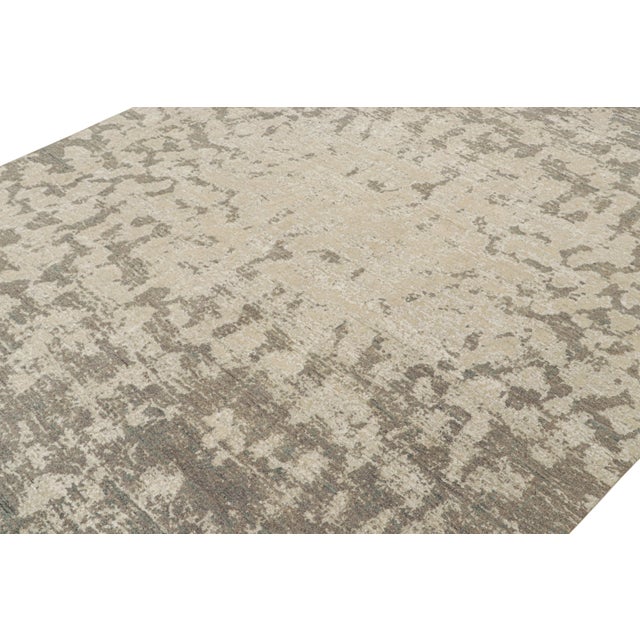 Rug & Kilim Rug & Kilim’s Modern Abstract Rug in Beige-Brown and Gray Patterns For Sale - Image 4 of 7