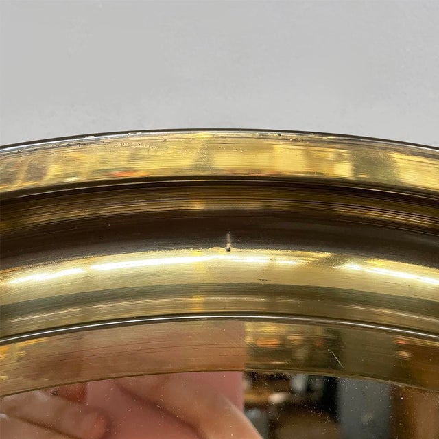 1950s Mid-Century Modern Italian Round Wall Mirror in Brass, 1950s For Sale - Image 5 of 10