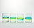 4 Mexican Handblown Aqua Blue Lime Green Banded Tumbler Drinking Glasses 4” 14oz Excellent condition. No chips, cracks, or...