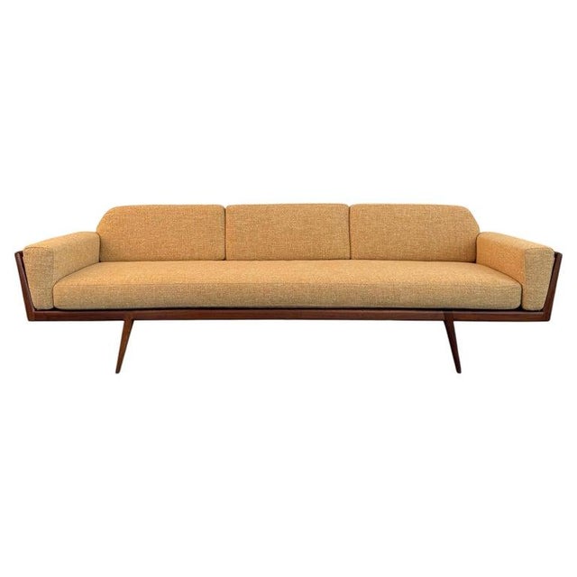 Mid-Century Modern Walnut "Rail Back" Sofa by Mel Smilow for Smilow-Thiell For Sale - Image 16 of 16