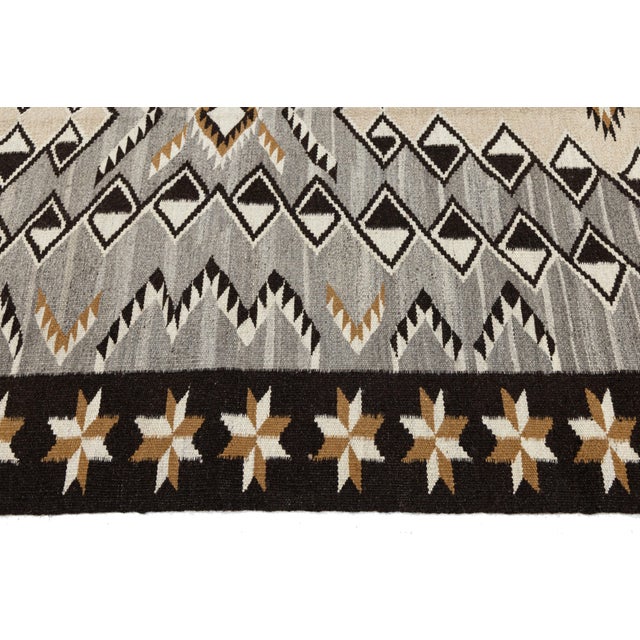 Contemporary Hand-Knotted Navajo Style Wool Rug With Geometric Star Border For Sale In New York - Image 6 of 10