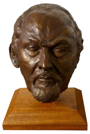 Bronze Plaster Bearded Man Head, 1950s