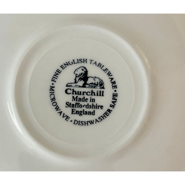 Late 20th Century Late 20th Century Blue Willow Georgian Shape Tea Cups and Saucers by Churchill of England, 18 Pieces For Sale - Image 5 of 15