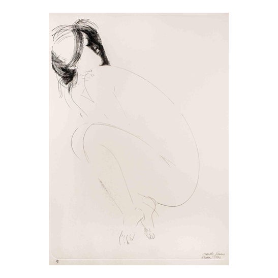 Emilio Greco, Malgari, Nude, Etching, 1972 For Sale