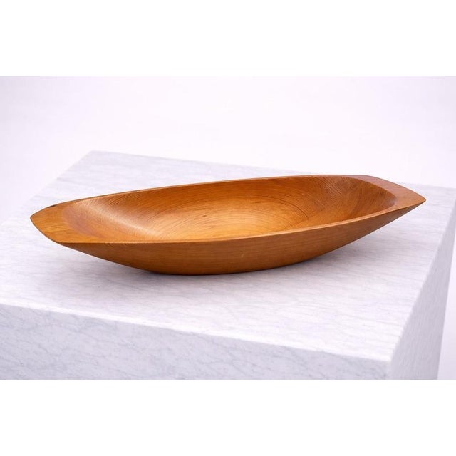 Vintage Swedish Hand-Carved Pine Bowl by Stig Sandqvist, 1970s For Sale - Image 3 of 8