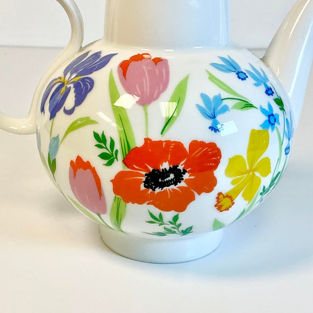 1970s Vintage Heinrich & Co German Boho Chic Hollywood Regency Flora Tea Pot For Sale - Image 11 of 15