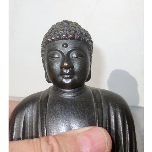 Antique Bronze Kamakura Amida Buddha For Sale In New York - Image 6 of 6
