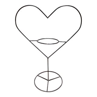 1980s Large Pop Art Postmodern Heart Shaped Sculptural Garden Plant Stand Decor For Sale