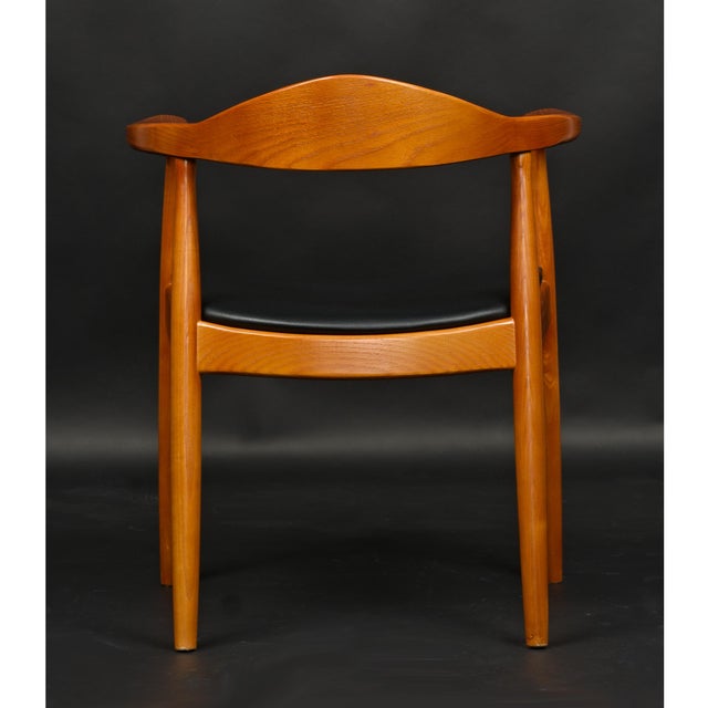 Mid-Century Modern Oak Round Chair in the Style of Hans Wegner For Sale - Image 9 of 12