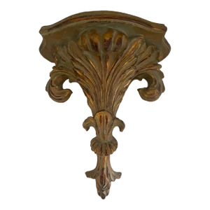 Mid 20th Century French Italian Style Giltwood Gold Wall Shelf