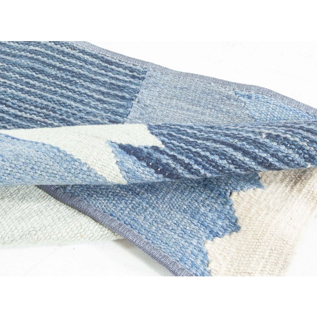 Modern Swedish Flat-Weave Wool Fragment Runner Size: 1'10" × 10'0" (55 × 304 cm) This modern Swedish flat-weave runner...
