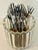 Mid 20th Century Vintage Japanese Mid-Century Stainless & Wood Cocktail Forks — Set of 12 For Sale - Image 5 of 12