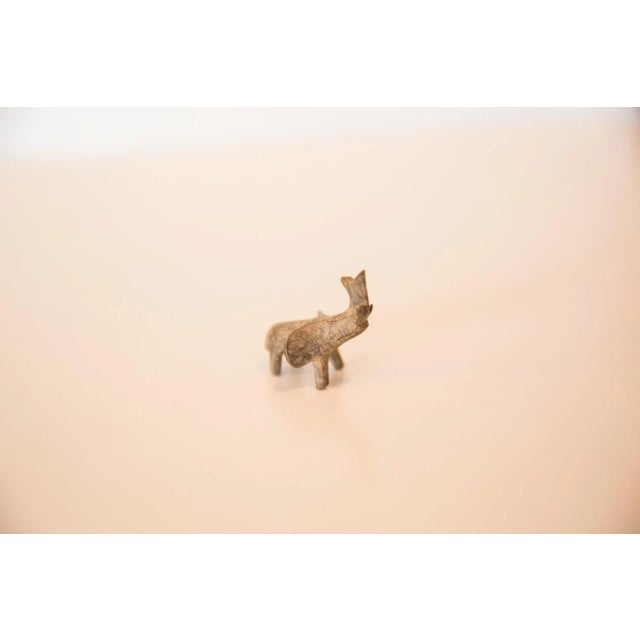 African Vintage African Mini Bronze Elephant With Dusty Patina For Sale - Image 3 of 7
