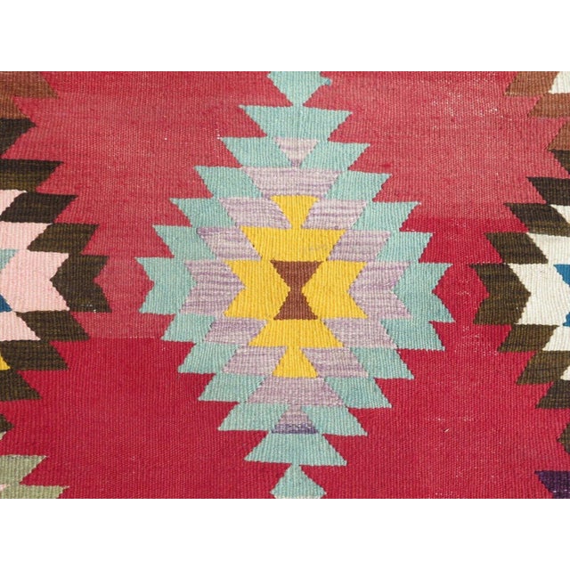 Vintage Turkish Kilim Rug - 45" X 100" For Sale - Image 10 of 12