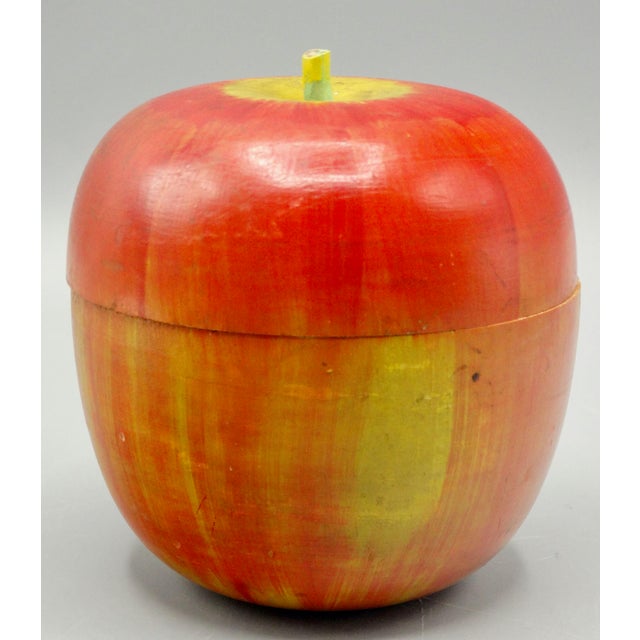 Farmhouse Folk Art Carved Apple Steeplechase Horse Racing Game Box For Sale - Image 3 of 9