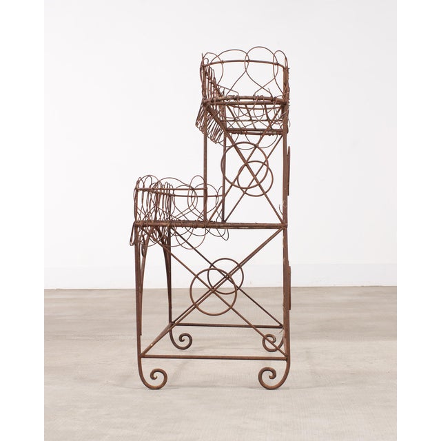 French Art Nouveau Two-Tier Wirework Boulangerie Baker's Rack For Sale - Image 15 of 18