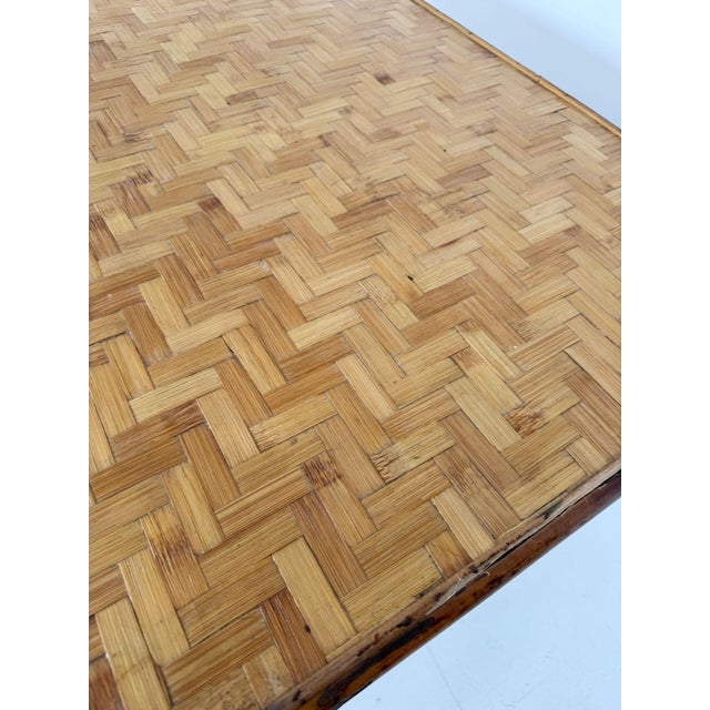 Wicker and Bamboo Desk, 1960s For Sale - Image 4 of 8