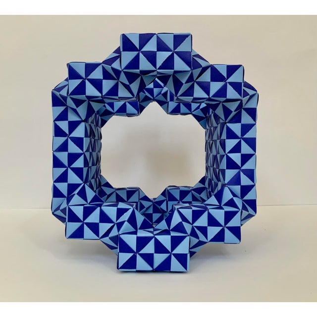 Geometric Engineering original art sculpture. Hand folded paper without any adhesives. Upon completion I applied by brush...