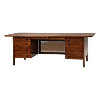 1950s Edward Wormley for Dunbar Walnut Executive Desk For Sale